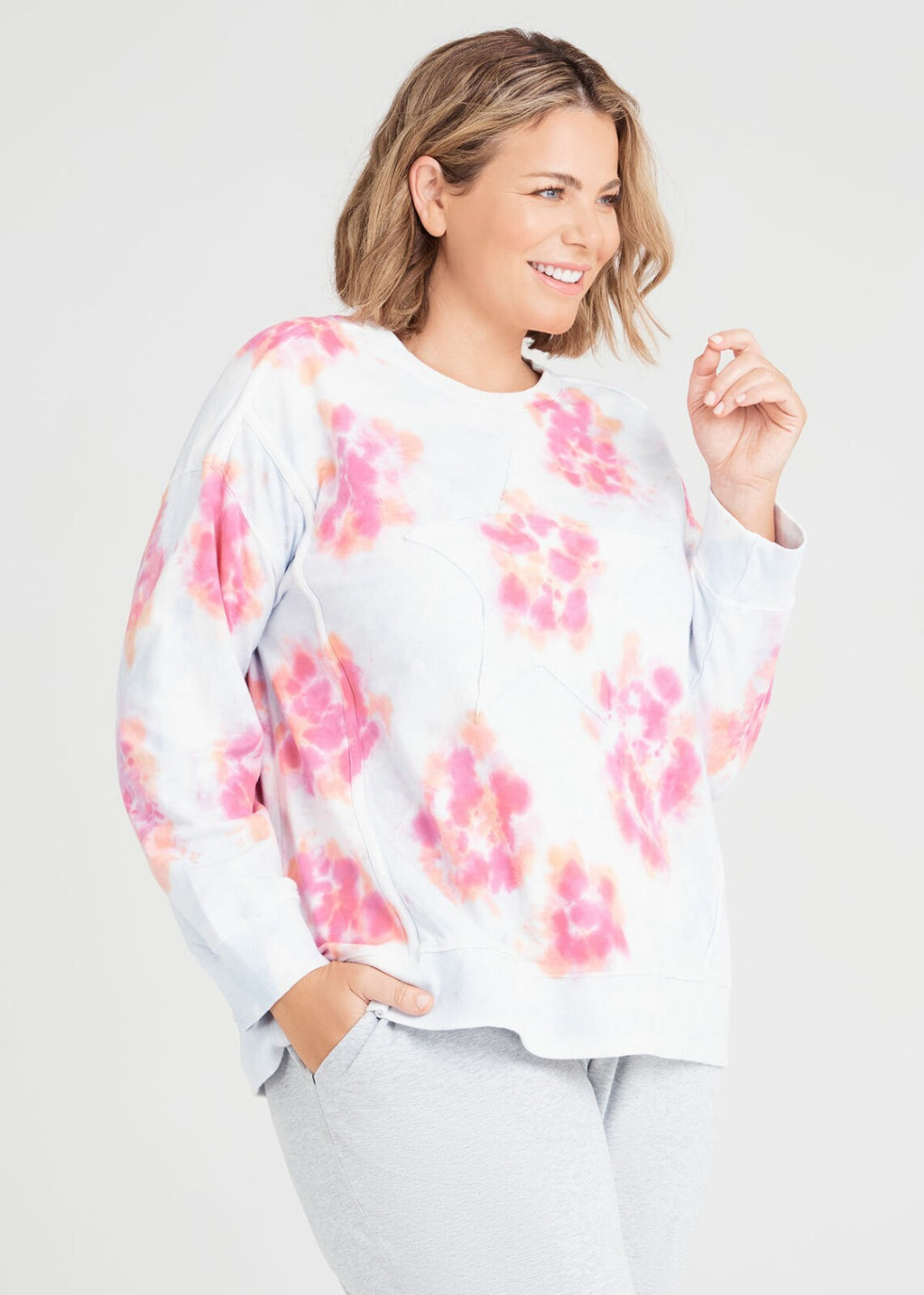 TAKING SHAPE Organic Tie Dye Active Sweat -size S (16/18) & M (18/20)-RRP$129.95