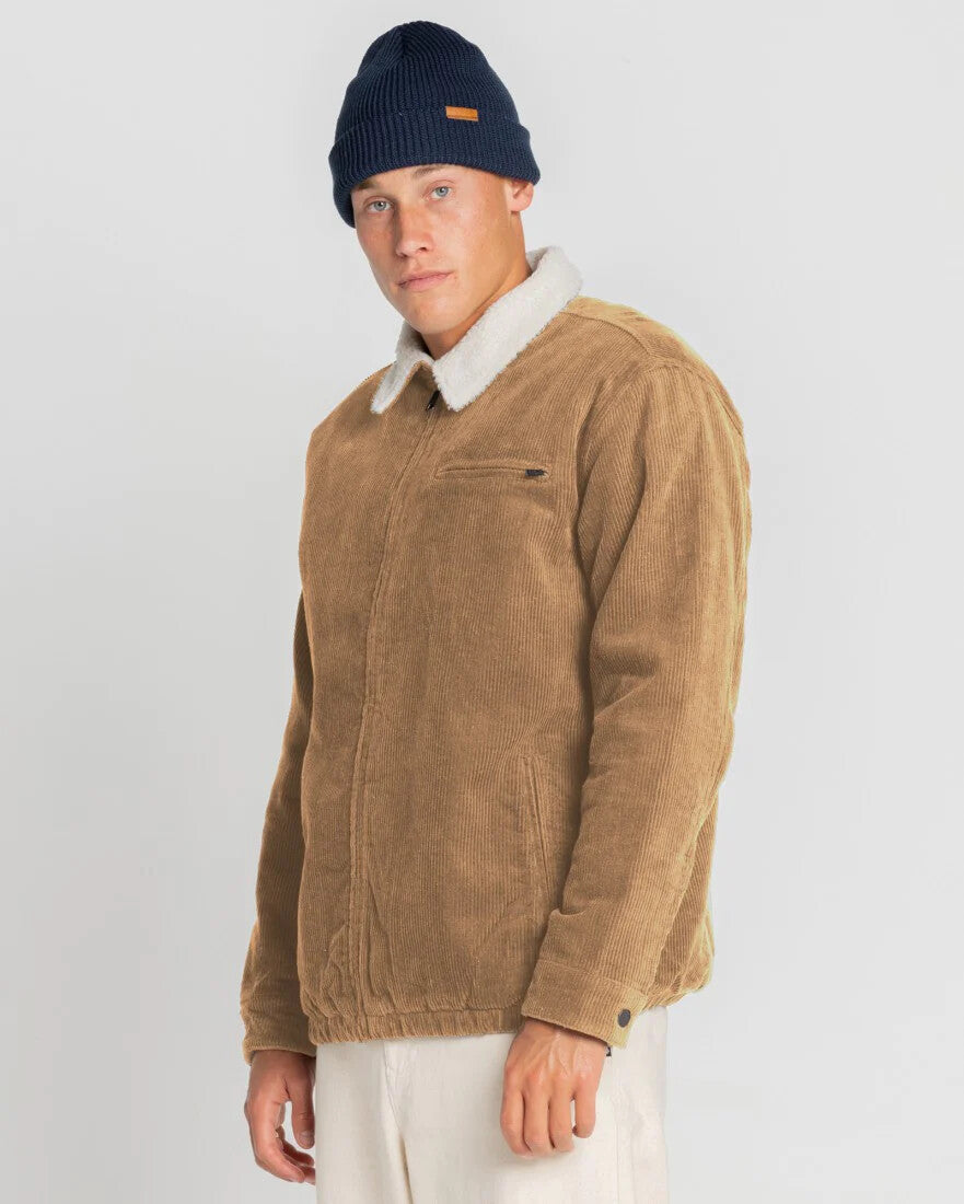 RUSTY Coup Cord Mens Jacket - Beaver Brown - sizes M & XL - RRP $169.99