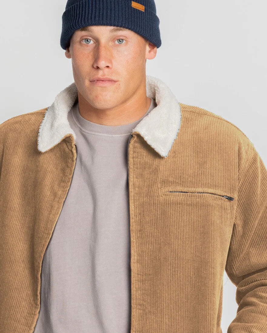 RUSTY Coup Cord Mens Jacket - Beaver Brown - sizes M & XL - RRP $169.99