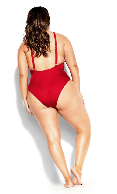 CITY CHIC Paloma Red Swimwear / Bathers / 1 pce- sizes M, L, XL -RRP $119.95