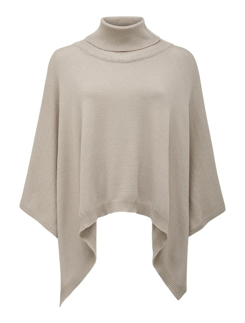 FOREVER NEW Sophie Roll Neck Poncho - Stone - RRP $79.99