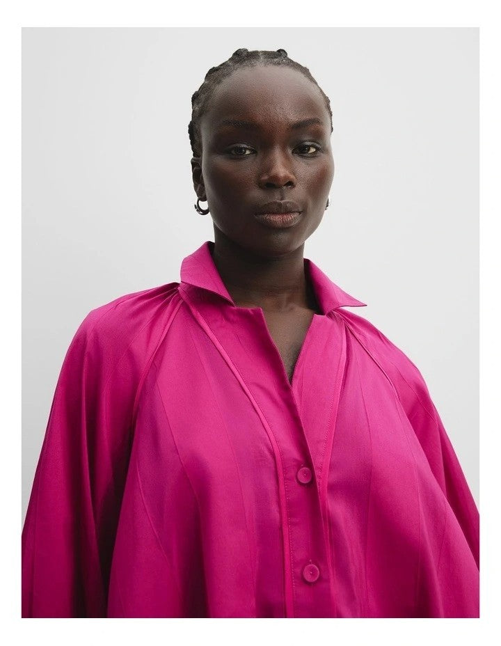 COUNTRY ROAD Self Stripe Popover Top / Shirt / Blouse - size 8 - RRP $179.00