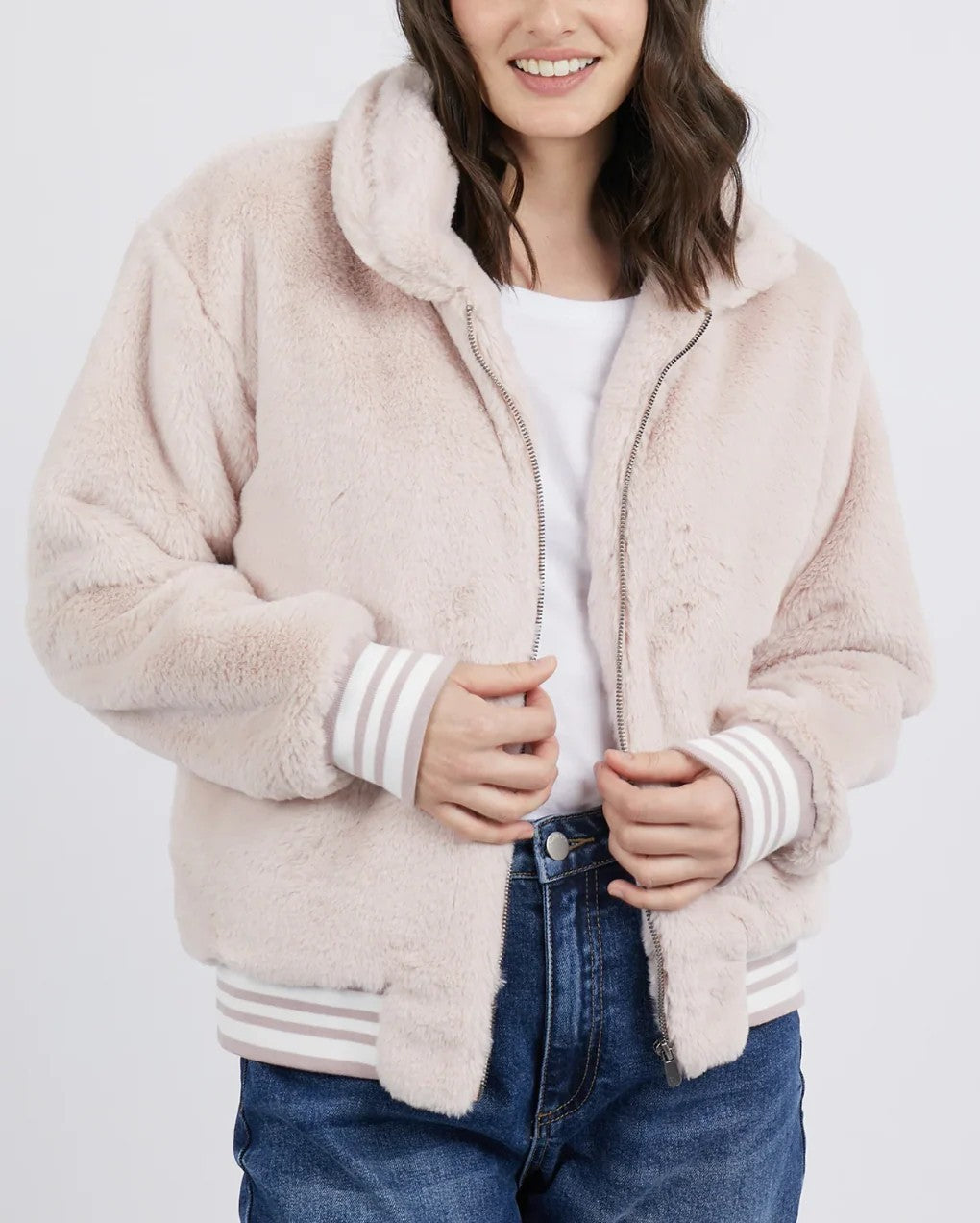 FOXWOOD Nora Bomber Jacket - Soft Pink - sizes Small/Medium/Large - RRP  $149.95