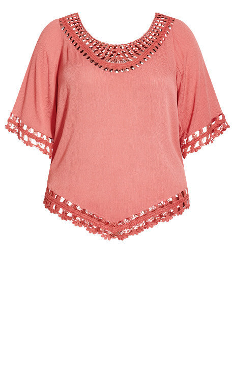 CITY CHIC Island Catalina Top - Tea Rose - size 20 - RRP $79.95