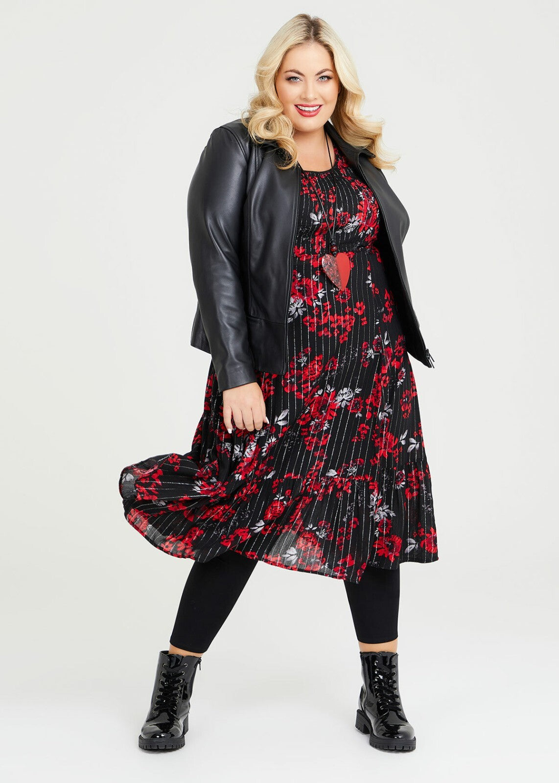 TAKING SHAPE Lurex Stripe Natural Dress - size 20 - RRP $179.95