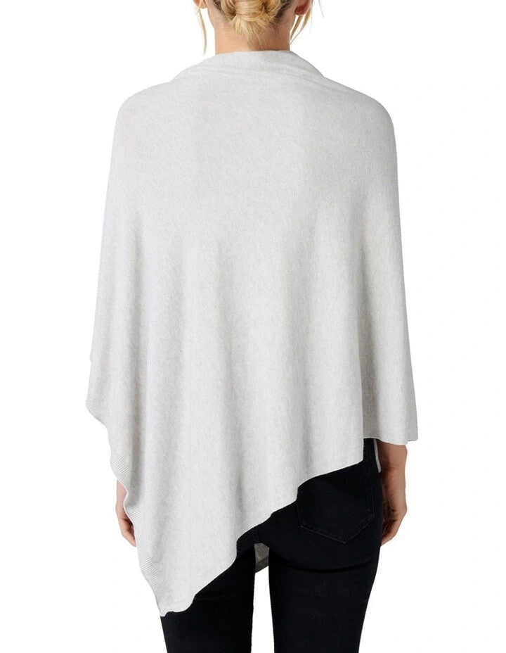 FOREVER NEW Chloe Button Poncho - Light Grey - RRP $69.99