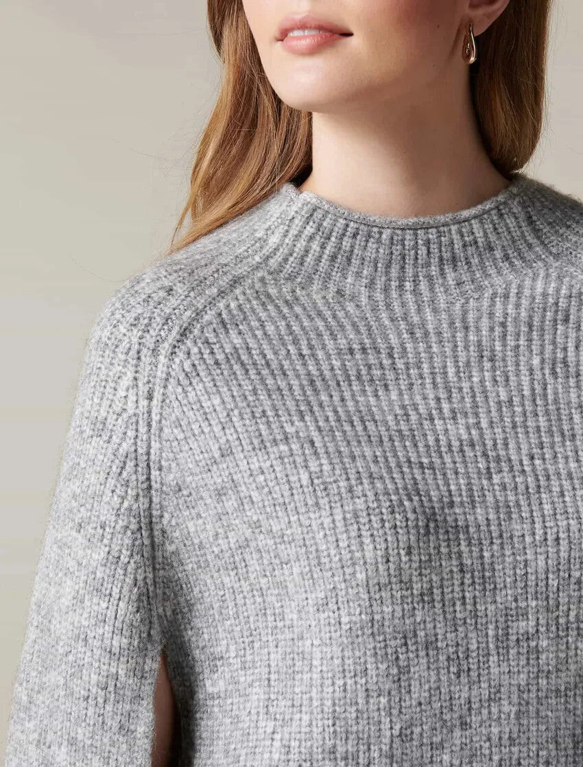 FOREVER NEW Martha Cable Poncho - Grey Marle - RRP $79.99