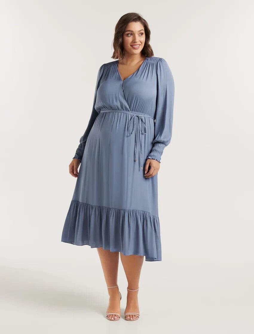 New with Tags FOREVER NEW Alison Curve Satin Midi Dress - size 20 - RRP $139.99