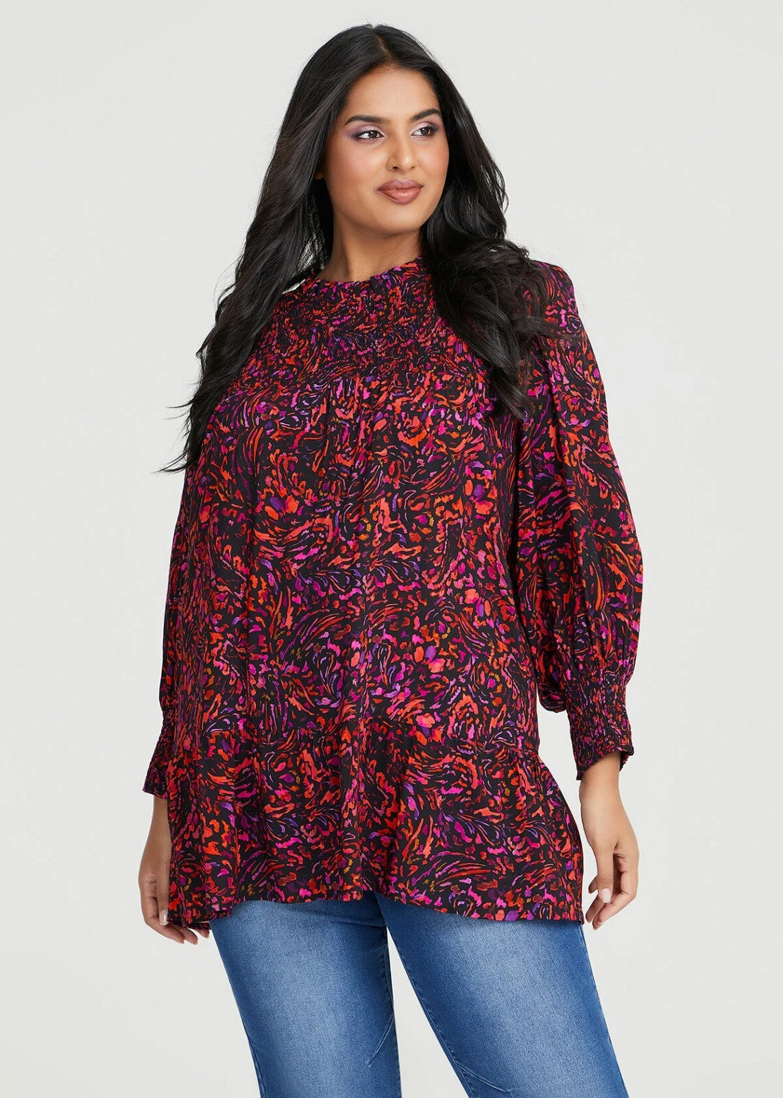 TAKING SHAPE Natural Abstract Print Tunic -size  16  18  20  22 24 - RRP $149.95