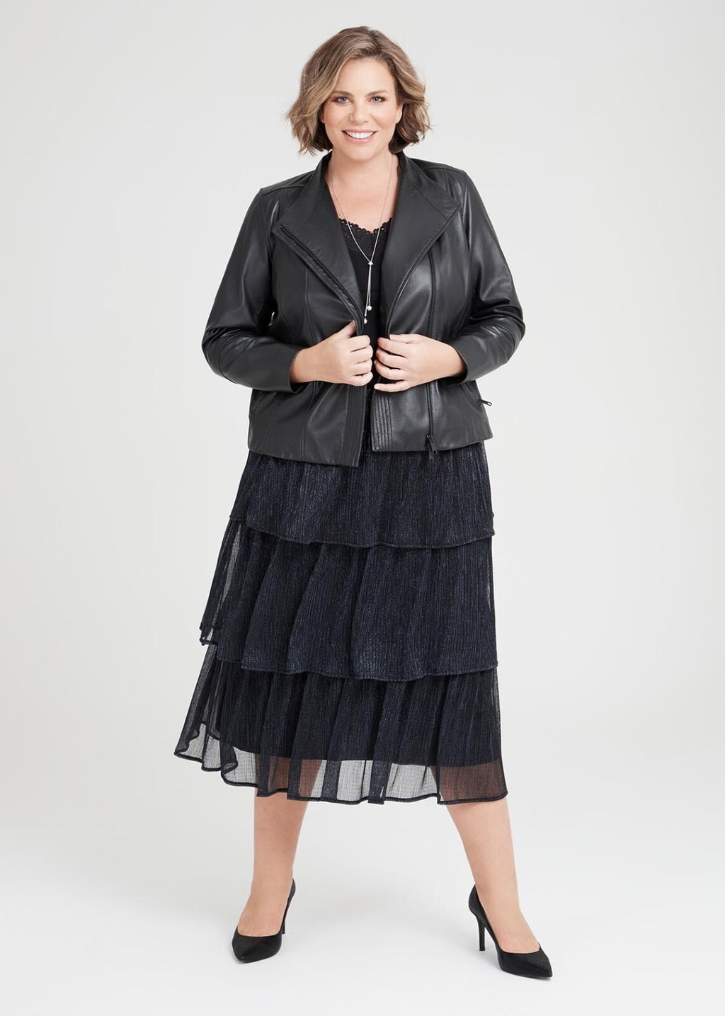 TAKING SHAPE - Lucille Shimmer Tier Skirt - size S (16-18) - RRP $169.95