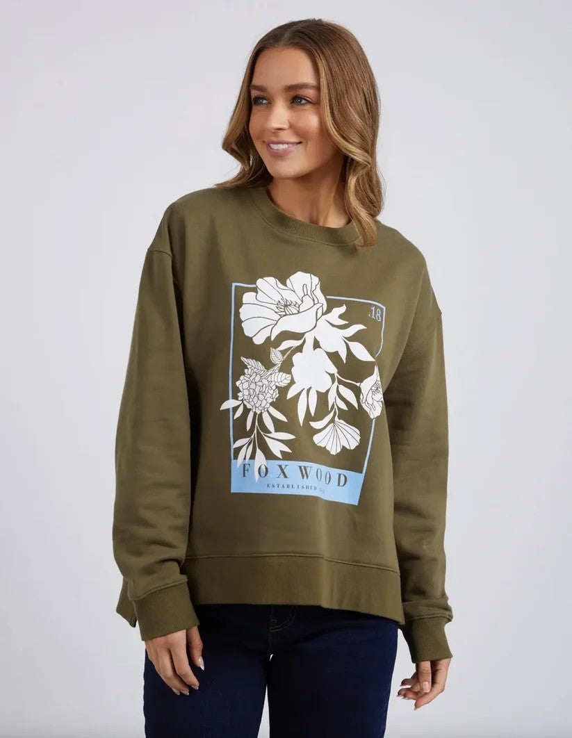 FOXWOOD Carnation Crew Sweatshirt - Cypress  - sizes 10/12/14 - RRP  $89.95