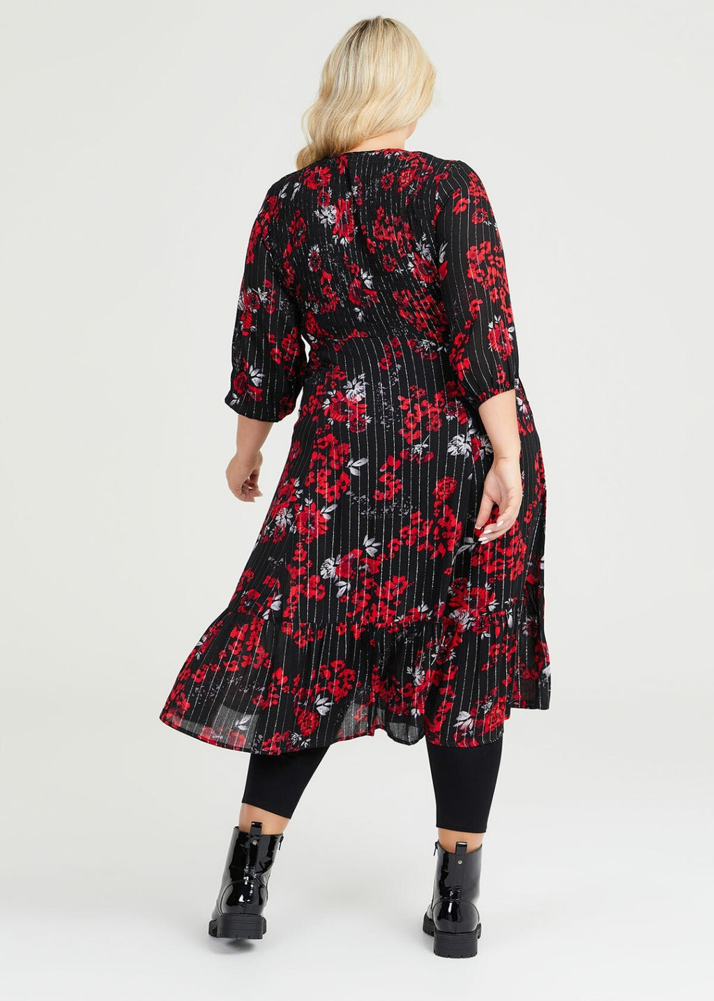 TAKING SHAPE Lurex Stripe Natural Dress - size 20 - RRP $179.95