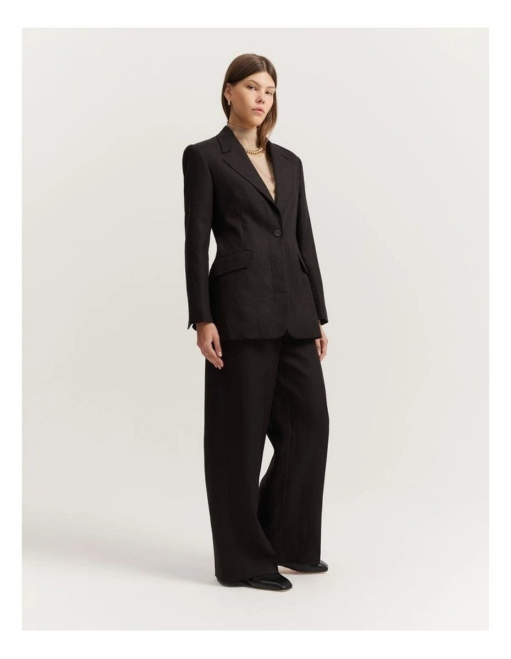 COUNTRY ROAD Organically Grown Linen Yarn Dyed Blazer - 10/12/14/16 - RRP  $399