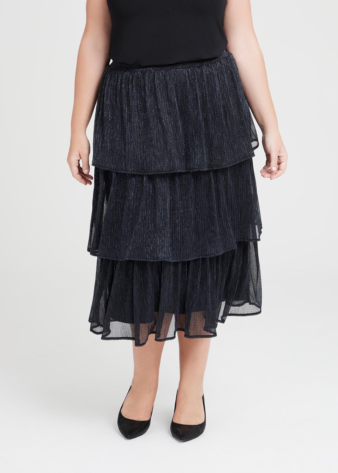 TAKING SHAPE - Lucille Shimmer Tier Skirt - size S (16-18) - RRP $169.95
