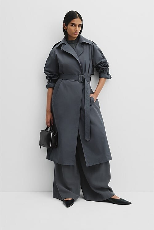 COUNTRY ROAD Casual Trench Coat - Mineral - size L - XL - RRP  $399