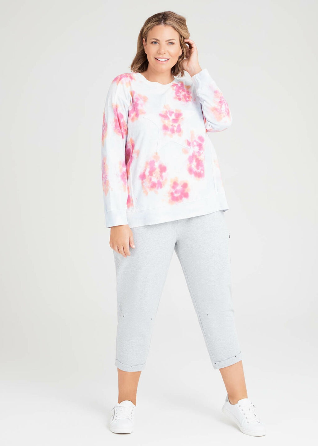 TAKING SHAPE Organic Tie Dye Active Sweat -size S (16/18) & M (18/20)-RRP$129.95