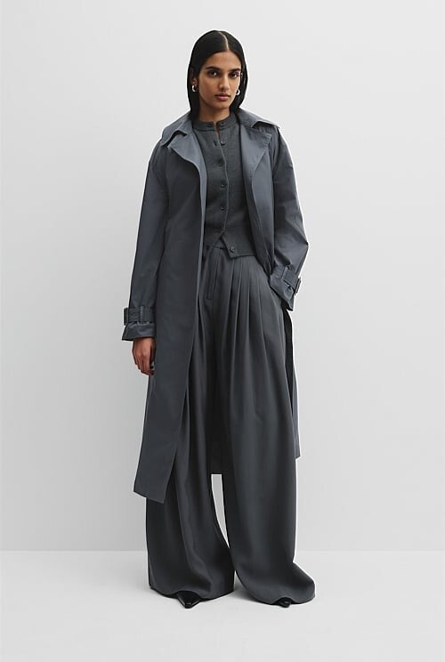 COUNTRY ROAD Casual Trench Coat - Mineral - size L - XL - RRP  $399