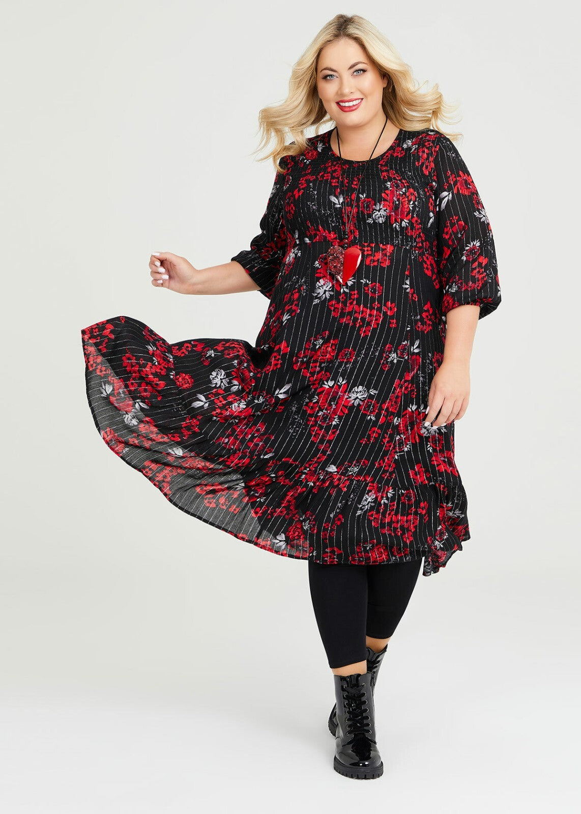 TAKING SHAPE Lurex Stripe Natural Dress - size 20 - RRP $179.95