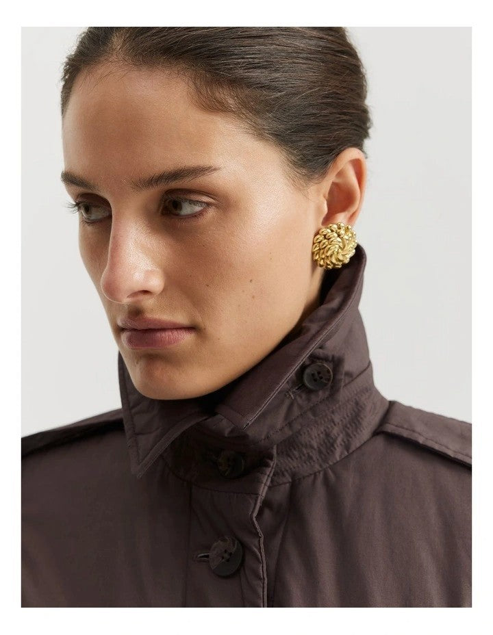 COUNTRY ROAD Padded Trench Coat - Truffle - size L - XL - RRP  $399.00