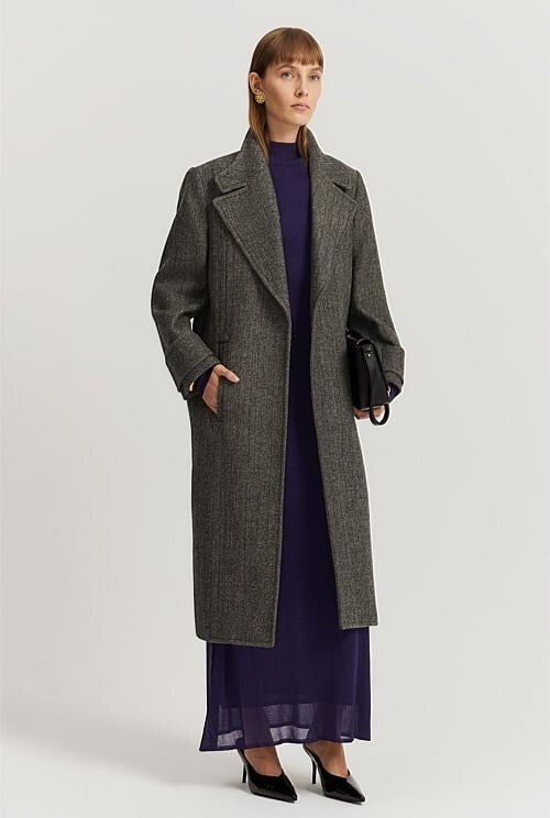 COUNTRY ROAD Herringbone Coat - size L - XL - RRP  $599.00