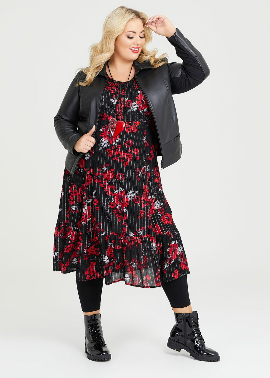 TAKING SHAPE Lurex Stripe Natural Dress - size 20 - RRP $179.95