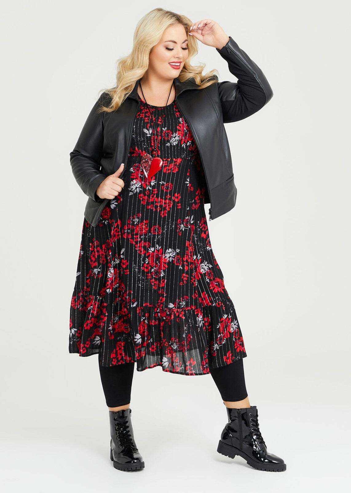 TAKING SHAPE Lurex Stripe Natural Dress - size 20 - RRP $179.95