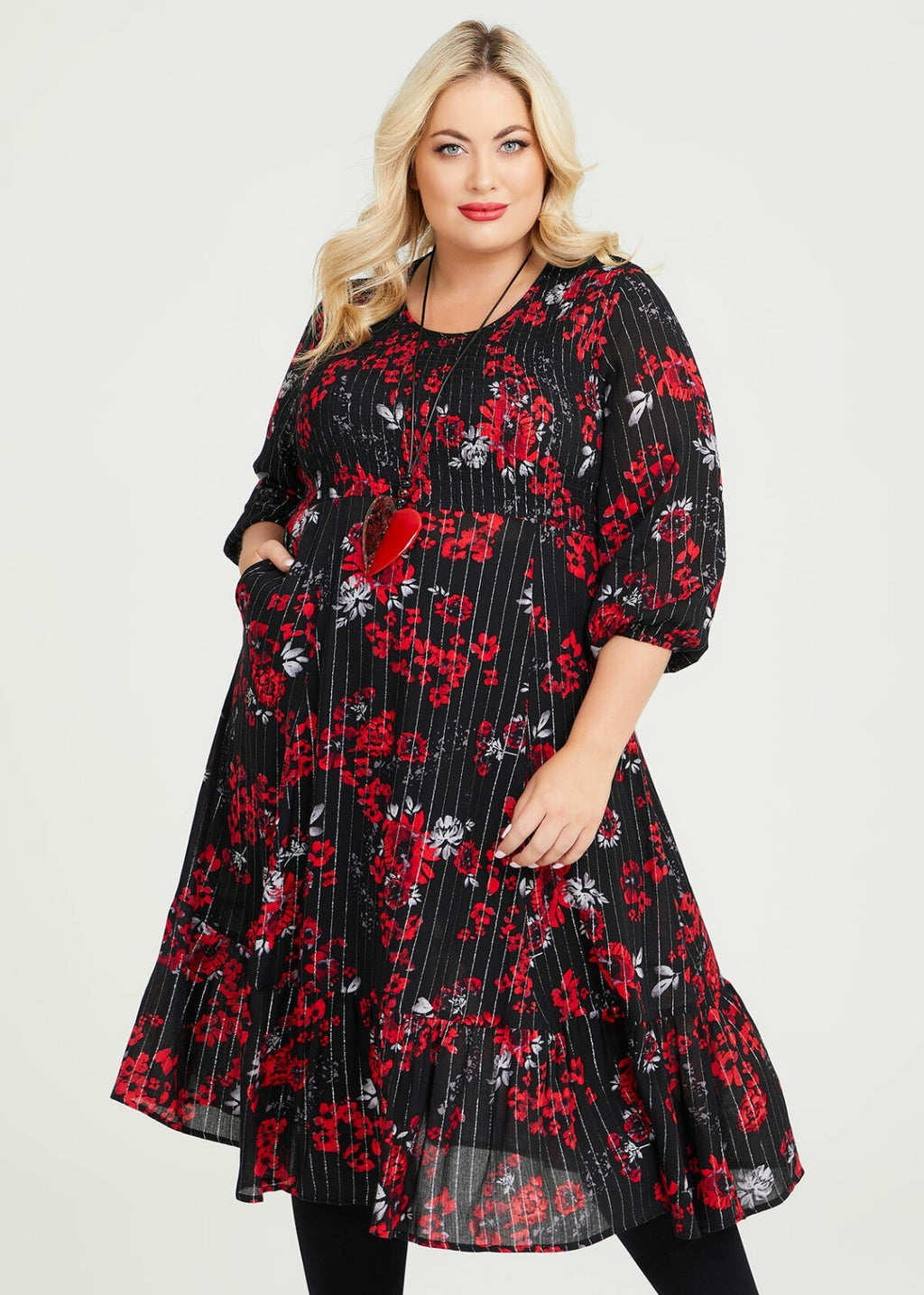 TAKING SHAPE Lurex Stripe Natural Dress - size 20 - RRP $179.95