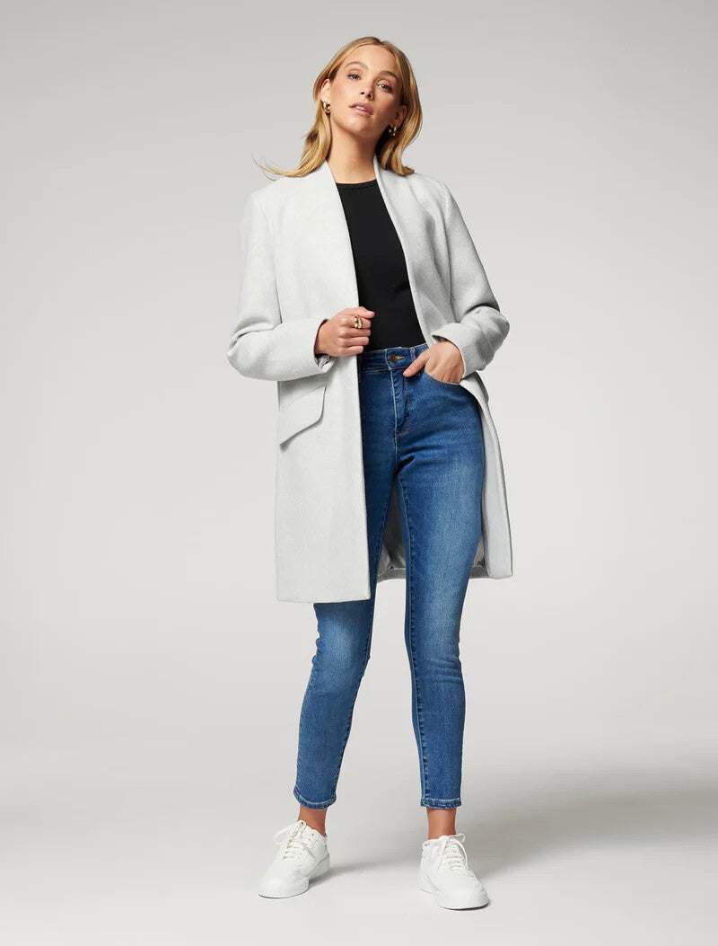 FOREVER NEW Alison Cocoon Coat - Grey - size 16 - RRP  $149.99