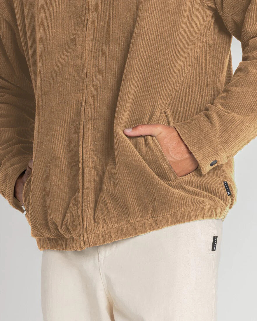 RUSTY Coup Cord Mens Jacket - Beaver Brown - sizes M & XL - RRP $169.99