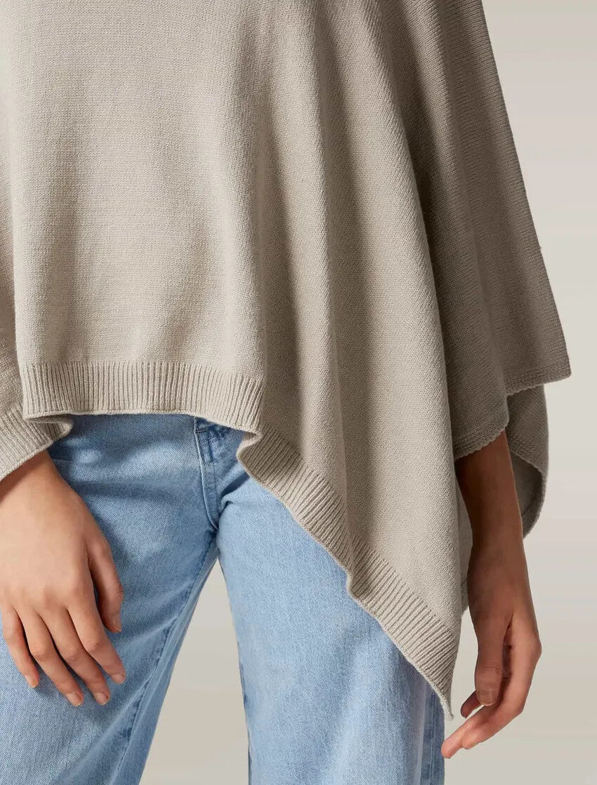 FOREVER NEW Sophie Roll Neck Poncho - Stone - RRP $79.99
