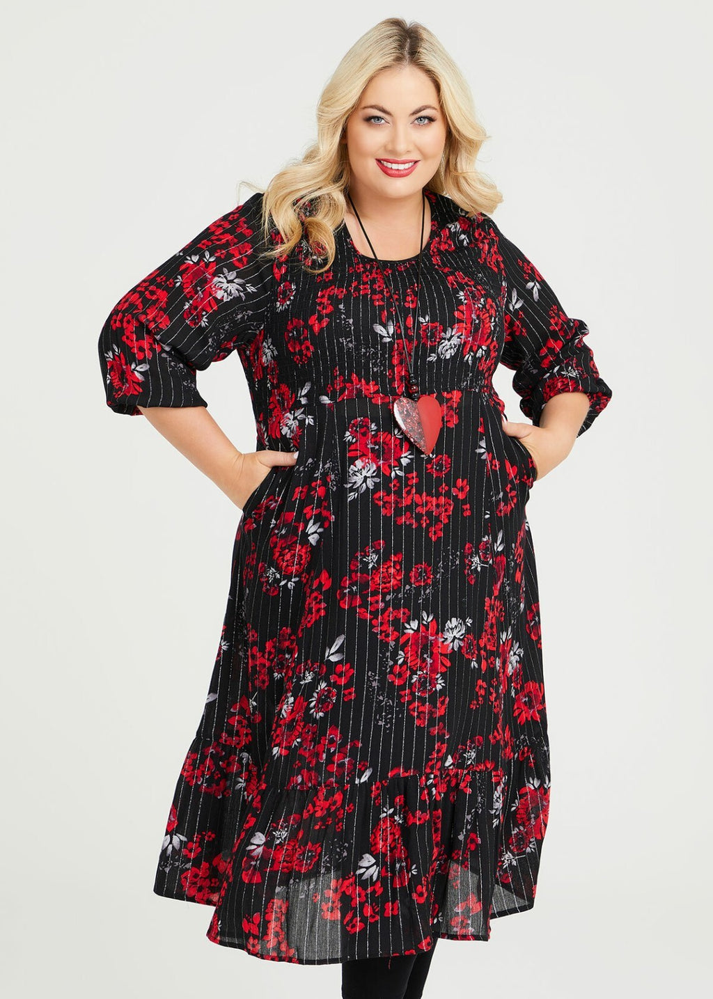 TAKING SHAPE Lurex Stripe Natural Dress - size 20 - RRP $179.95