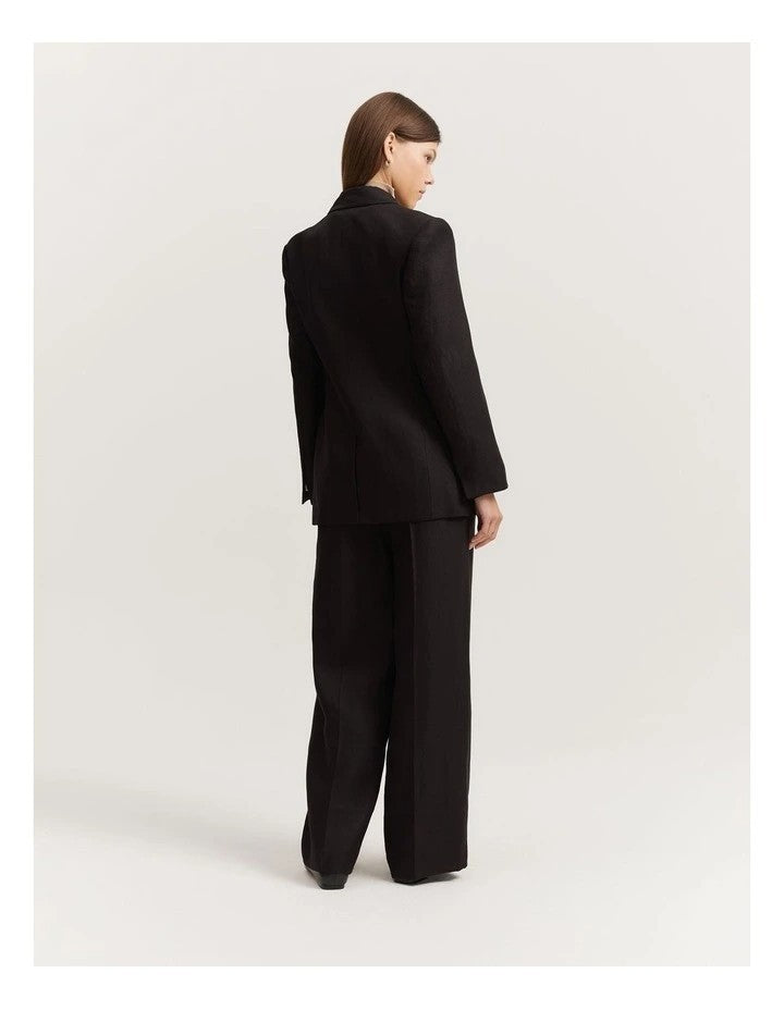 COUNTRY ROAD Organically Grown Linen Yarn Dyed Blazer - 10/12/14/16 - RRP  $399