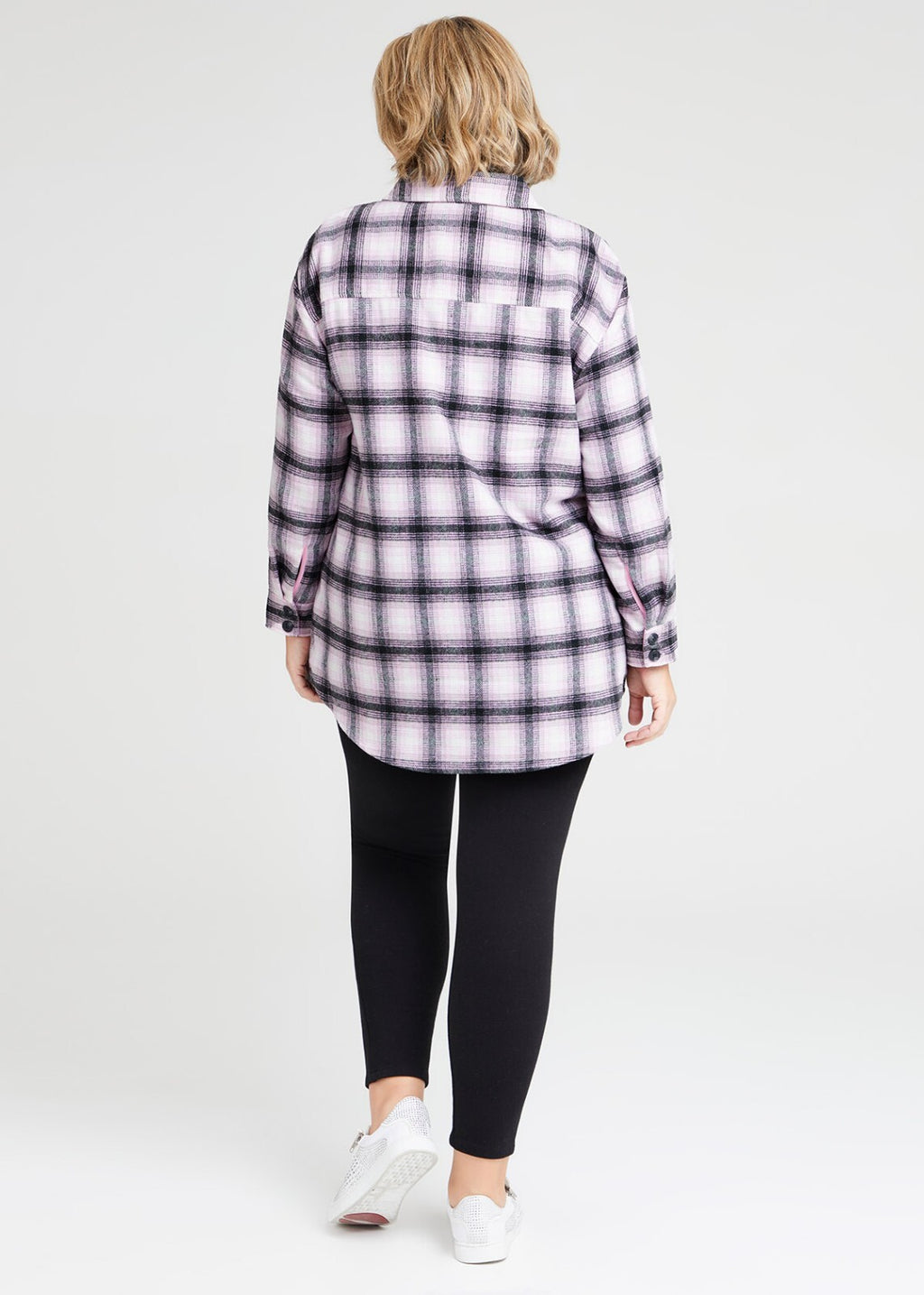 TAKING SHAPE - VIRTUELLE Checkered Overshirt Shacket - size 16 - RRP $169.95