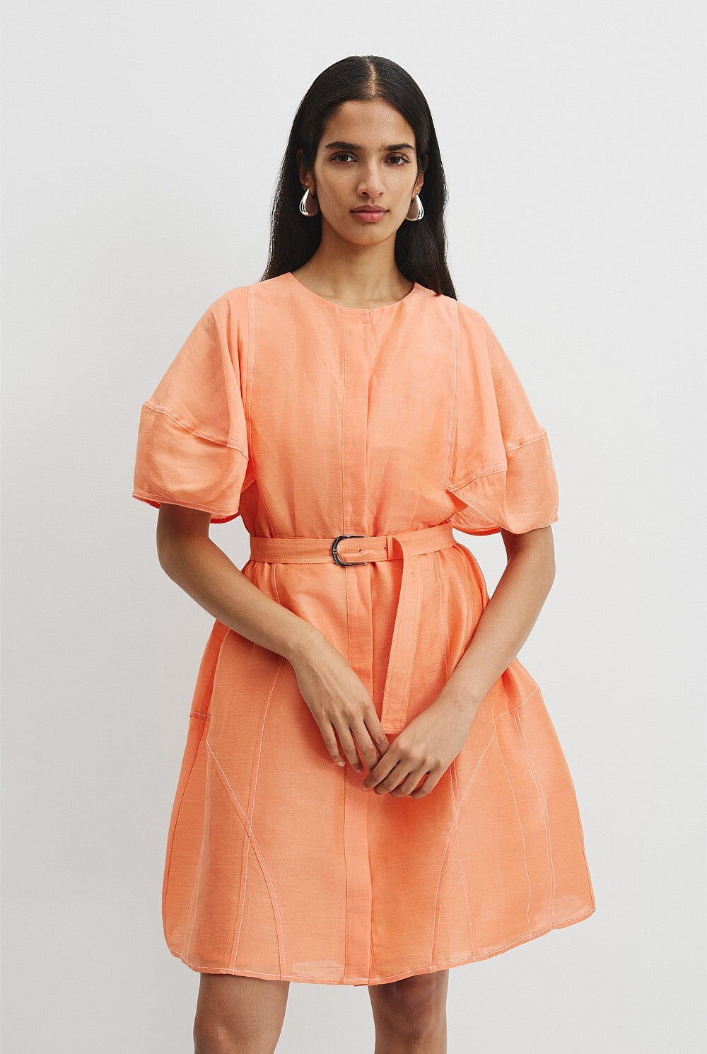 COUNTRY ROAD Organza Mini Dress - Melon - size 12 - RRP  $249