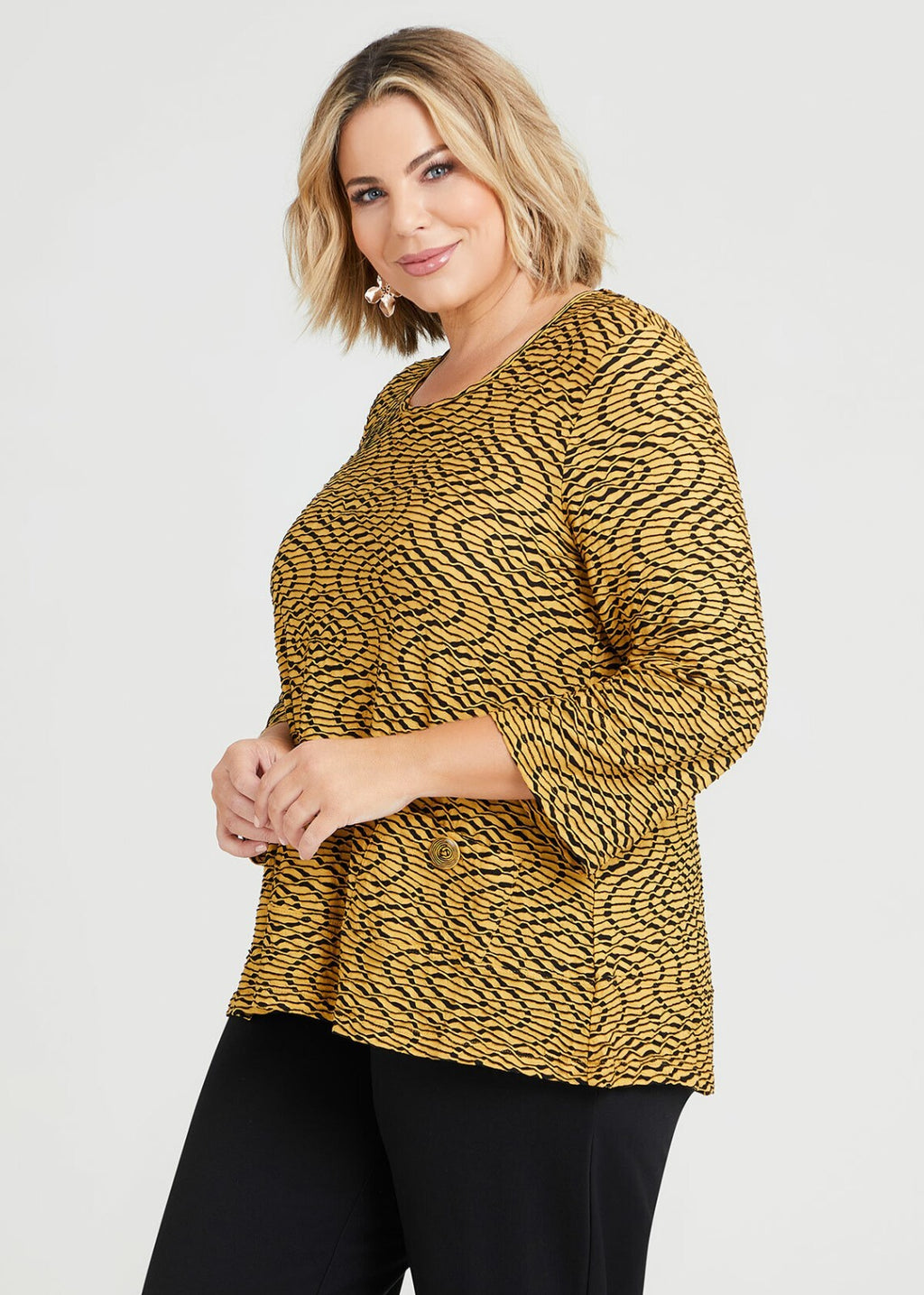 TAKING SHAPE Isa Bamboo Jacquard Top - size 16-18 (S) - RRP $129.95