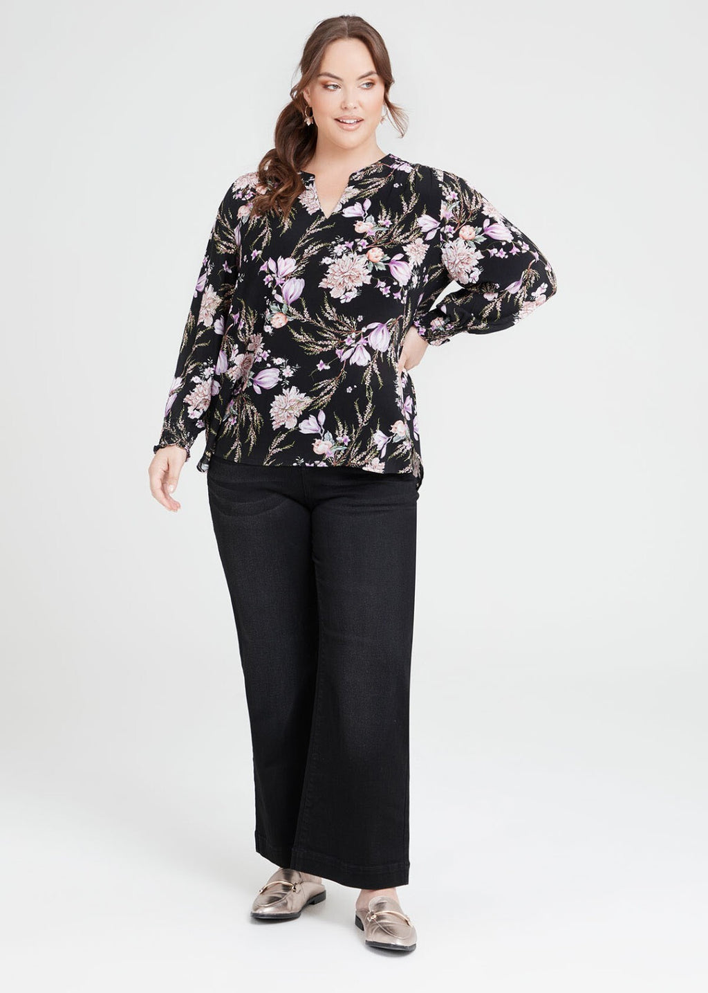 TAKING SHAPE - VIRTUELLE Natural Boho Floral Top -sizes 12, 14 & 16 -RRP $129.95