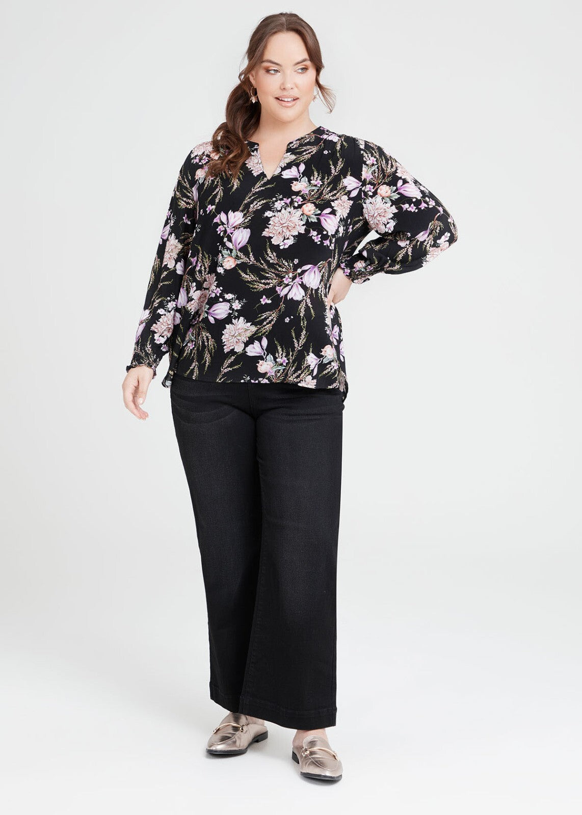 TAKING SHAPE - VIRTUELLE Natural Boho Floral Top -sizes 12, 14 & 16 -RRP $129.95