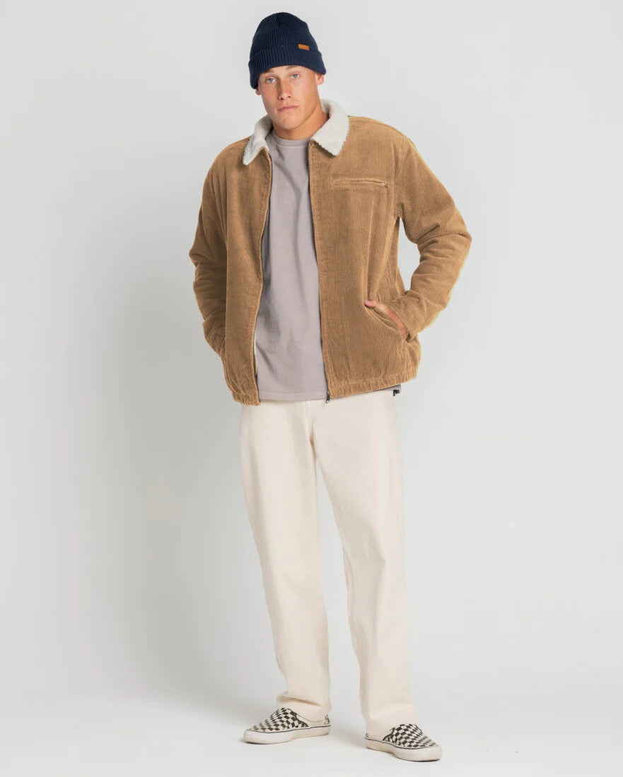 RUSTY Coup Cord Mens Jacket - Beaver Brown - sizes M & XL - RRP $169.99