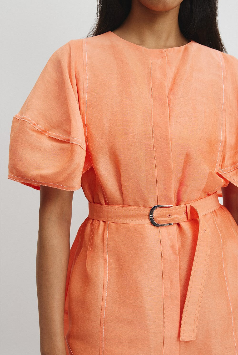 COUNTRY ROAD Organza Mini Dress - Melon - size 12 - RRP  $249