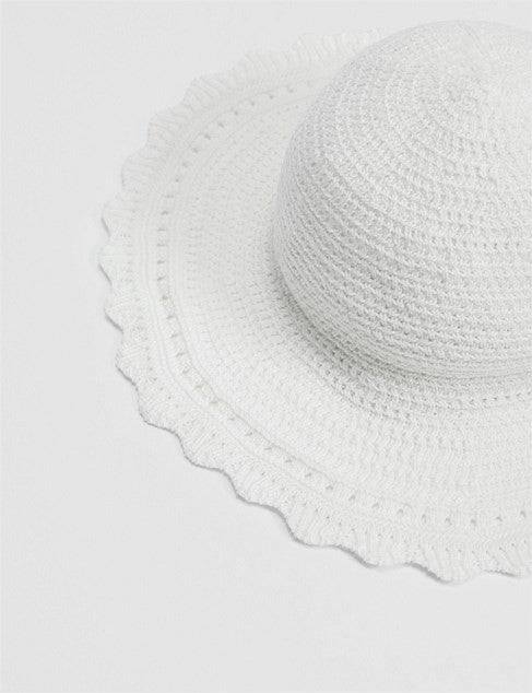 COUNTRY ROAD Organic Cotton Knit Bucket Hat - Baby - Pink & White - RRP  $49.95