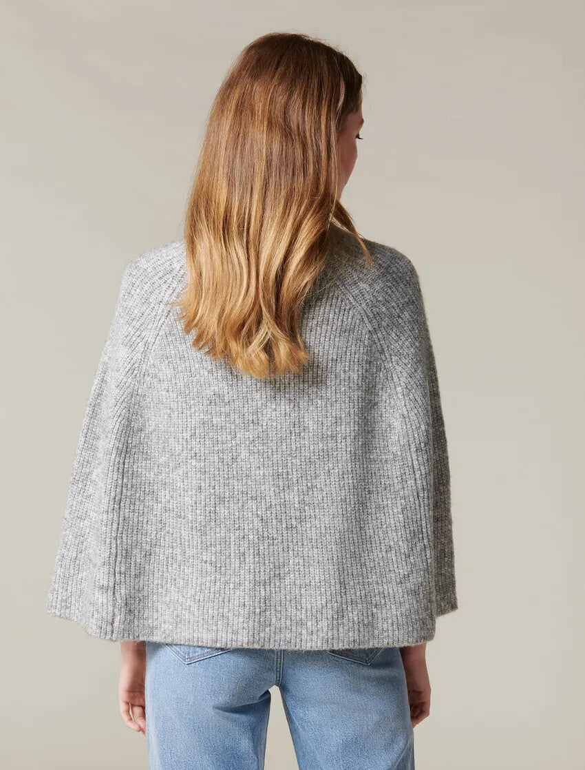 FOREVER NEW Martha Cable Poncho - Grey Marle - RRP $79.99