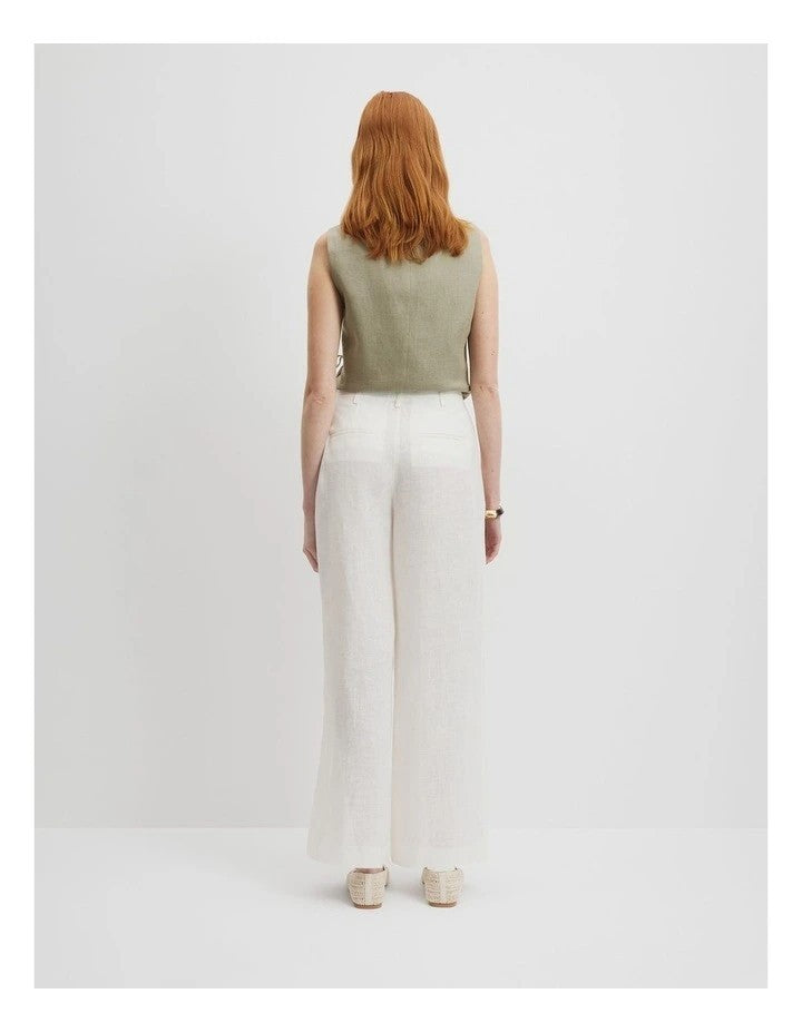 COUNTRY ROAD Organically Grown Linen Yarn Dyed Pants - size 16 - RRP  $199.00