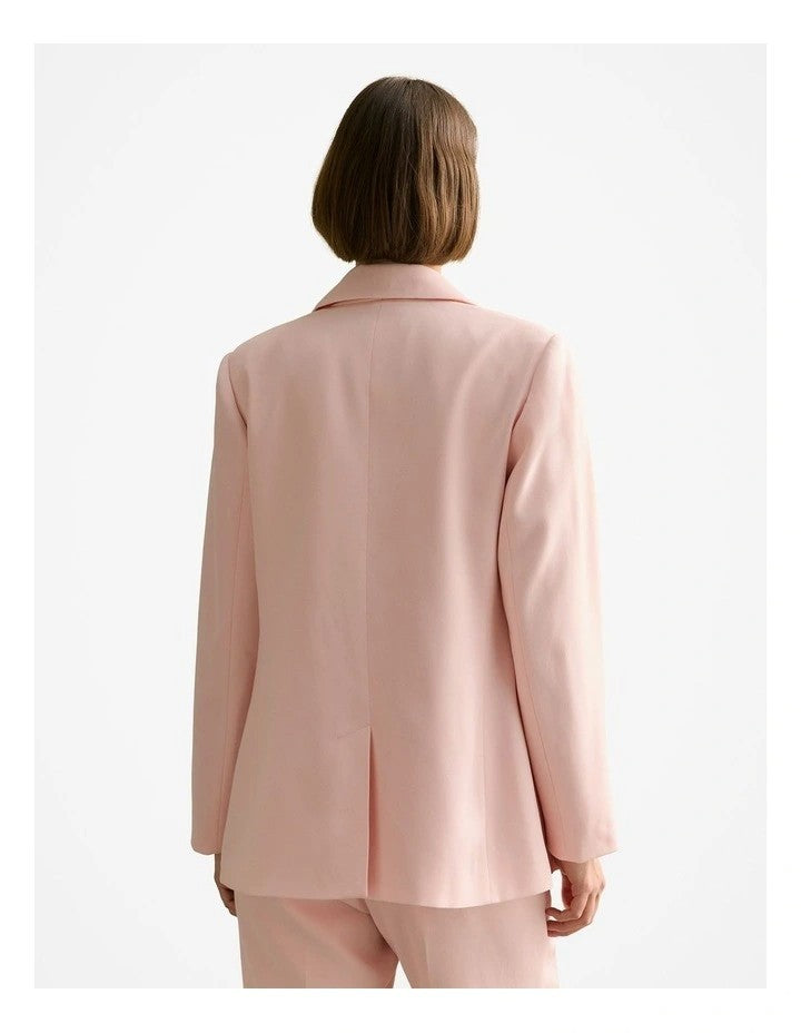 COUNTRY ROAD Trenery Crepe Dble Breasted Blazer Pink Salt -8 and 16 -RRP $399.00