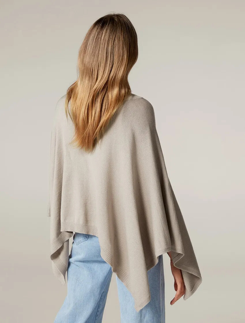 FOREVER NEW Sophie Roll Neck Poncho - Stone - RRP $79.99