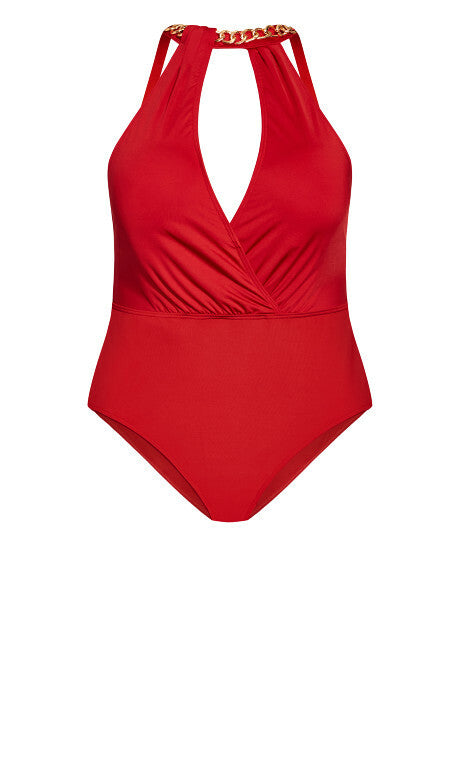 CITY CHIC Paloma Red Swimwear / Bathers / 1 pce- sizes M, L, XL -RRP $119.95