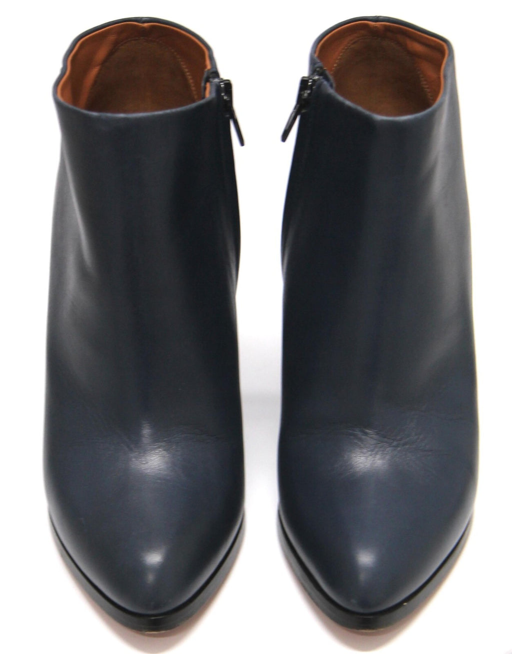 CELINE Navy Leather Wedge Ankle Boots - size 38.5 - AU 8