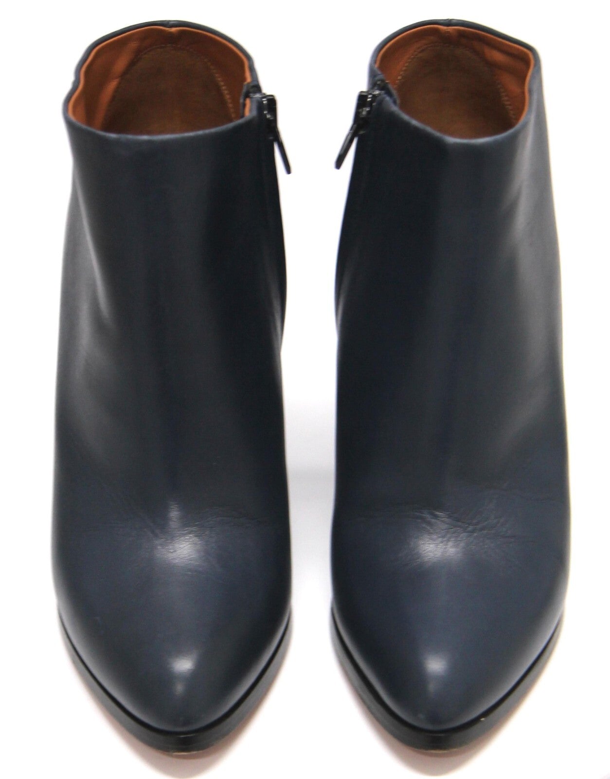 CELINE Navy Leather Wedge Ankle Boots - size 38.5 - AU 8