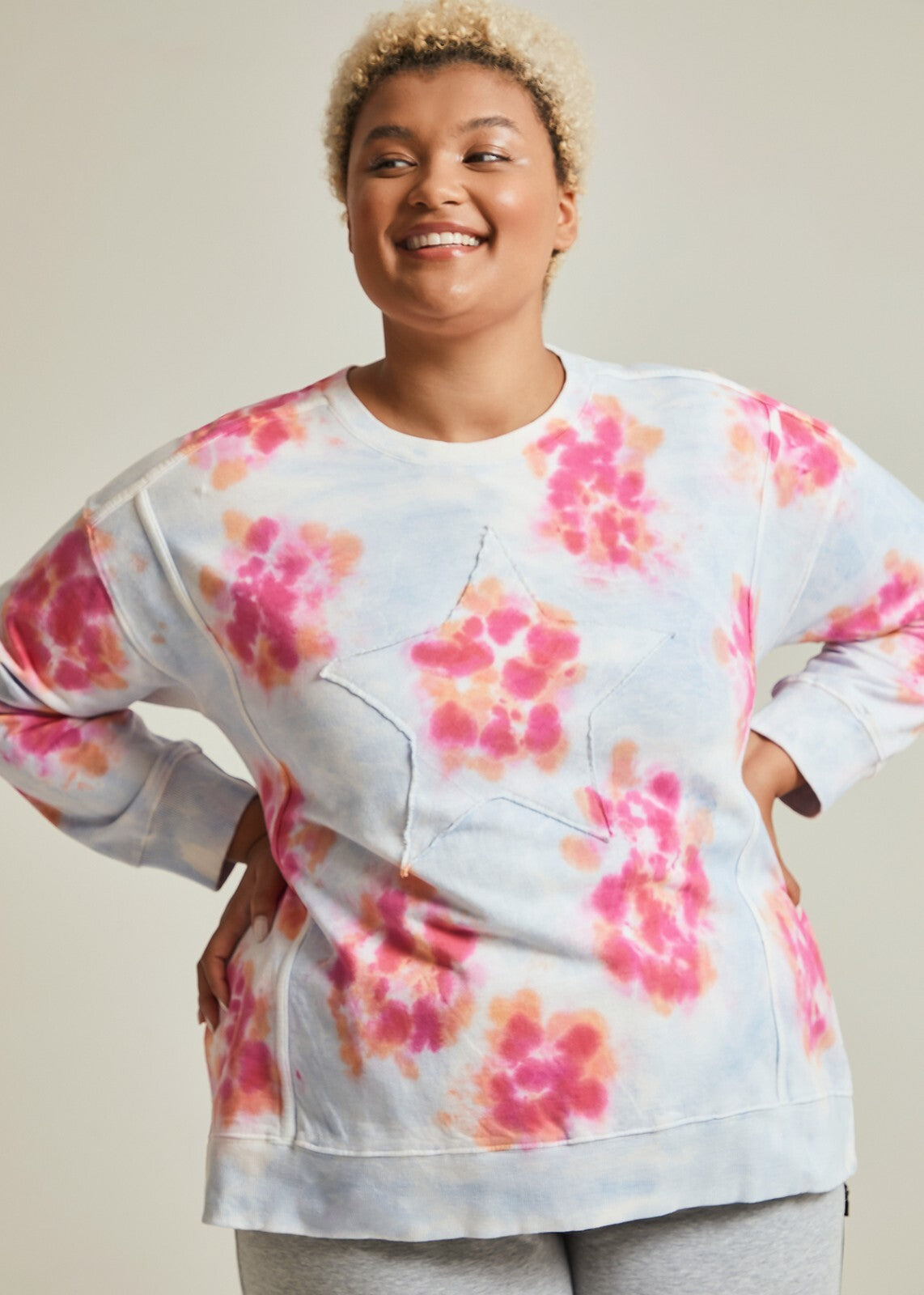 TAKING SHAPE Organic Tie Dye Active Sweat -size S (16/18) & M (18/20)-RRP$129.95