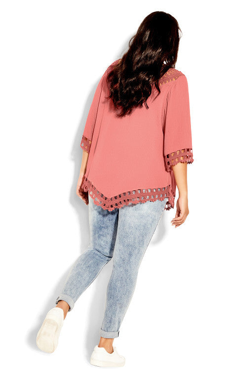 CITY CHIC Island Catalina Top - Tea Rose - size 20 - RRP $79.95