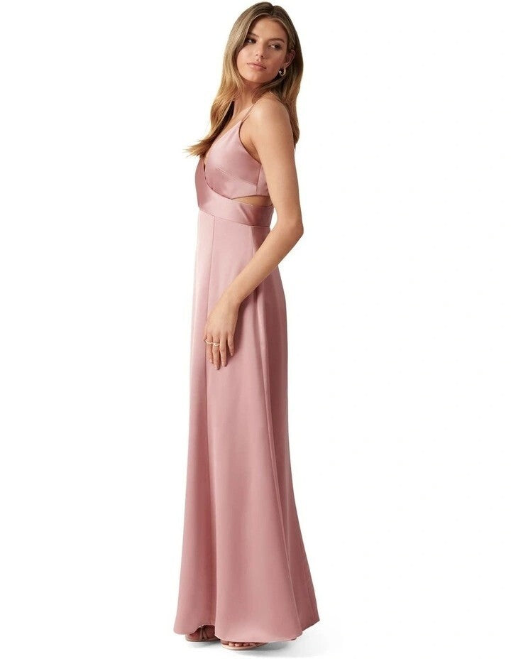 FOREVER NEW Carley Strappy Wrap Maxi Dress -Powdered Rose - size 10 -RRP $189.99